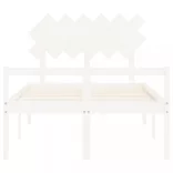 fehér tömör fa ágy időseknek fejtámlával Double