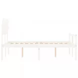 fehér tömör fa ágy időseknek fejtámlával Double