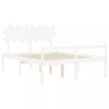 fehér tömör fa ágy időseknek fejtámlával 140x190 cm