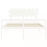 fehér tömör fa ágy időseknek fejtámlával 140x190 cm