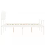 fehér tömör fa ágy időseknek fejtámlával 140x190 cm