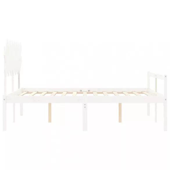 fehér tömör fa ágy időseknek fejtámlával 140x190 cm