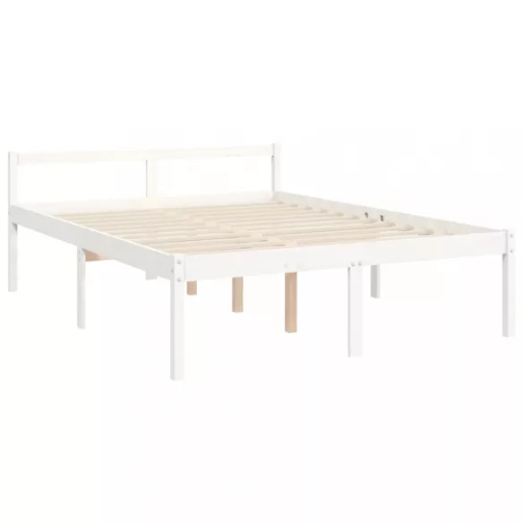 fehér tömör fa ágy időseknek fejtámlával 140x190 cm