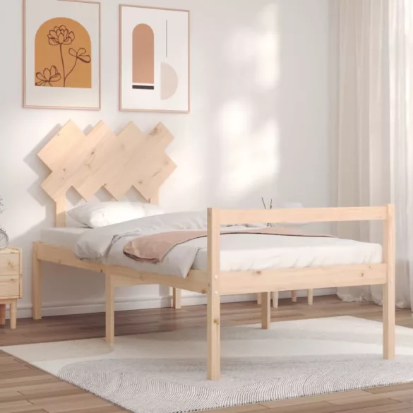 tömör fa ágy időseknek fejtámlával 90x200 cm