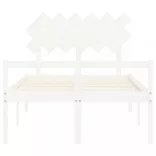 fehér tömör fa ágy időseknek fejtámlával 120x200 cm