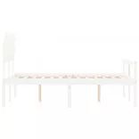 fehér tömör fa ágy időseknek fejtámlával 120x200 cm