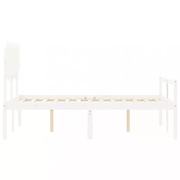 fehér tömör fa ágy időseknek fejtámlával 120x200 cm