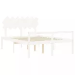 fehér tömör fa ágy időseknek fejtámlával 140x200 cm