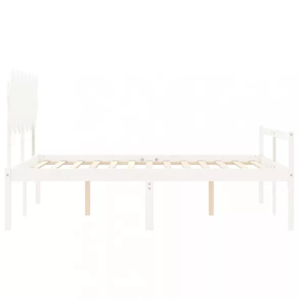 fehér tömör fa ágy időseknek fejtámlával 140x200 cm