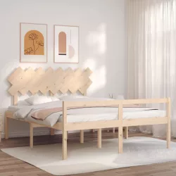 tömör fa ágy időseknek fejtámlával 160x200 cm