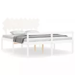 fehér tömör fa ágy időseknek fejtámlával 160x200 cm