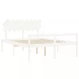 fehér tömör fa ágy időseknek fejtámlával 160x200 cm