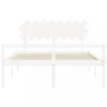 fehér tömör fa ágy időseknek fejtámlával 160x200 cm