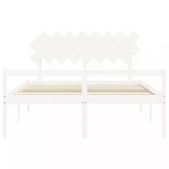 fehér tömör fa ágy időseknek fejtámlával 160x200 cm