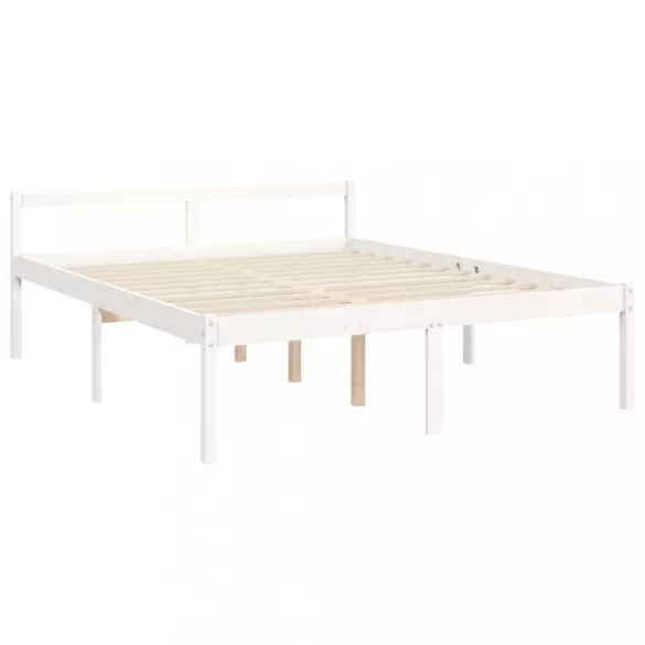 fehér tömör fa ágy időseknek fejtámlával 160x200 cm