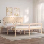 tömör fa ágy időseknek fejtámlával Super King Size