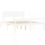 fehér tömör fa ágy időseknek fejtámlával Super King Size