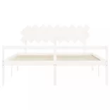 fehér tömör fa ágy időseknek fejtámlával Super King Size