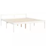 fehér tömör fa ágy időseknek fejtámlával Super King Size