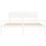 fehér tömör fa ágy időseknek fejtámlával 200x200 cm