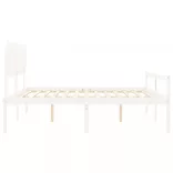 fehér tömör fa ágy időseknek fejtámlával 200x200 cm