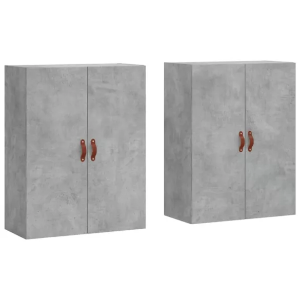 2 db betonszürke faliszekrény 69,5 x 34 x 90 cm