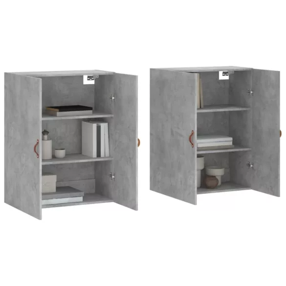 2 db betonszürke faliszekrény 69,5 x 34 x 90 cm
