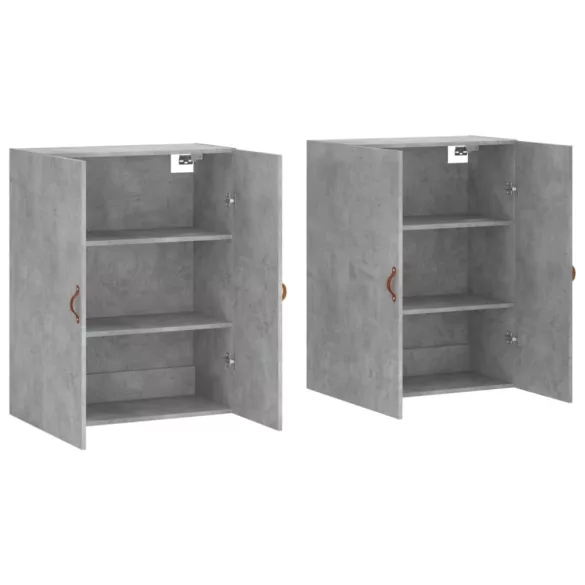 2 db betonszürke faliszekrény 69,5 x 34 x 90 cm