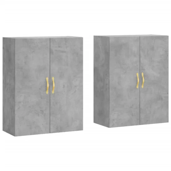 2 db betonszürke faliszekrény 69,5 x 34 x 90 cm