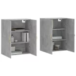 2 db betonszürke faliszekrény 69,5 x 34 x 90 cm
