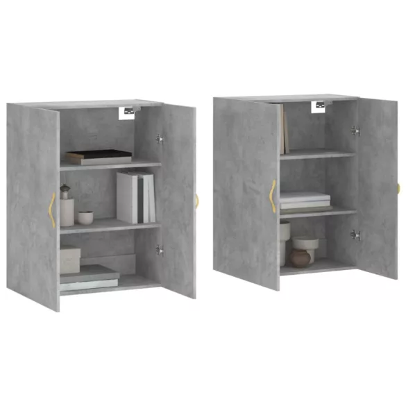 2 db betonszürke faliszekrény 69,5 x 34 x 90 cm