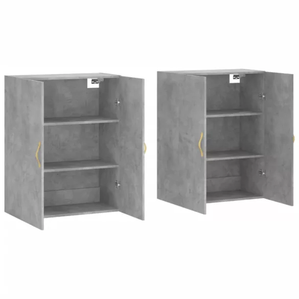 2 db betonszürke faliszekrény 69,5 x 34 x 90 cm