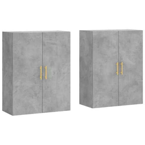 2 db betonszürke faliszekrény 69,5 x 34 x 90 cm