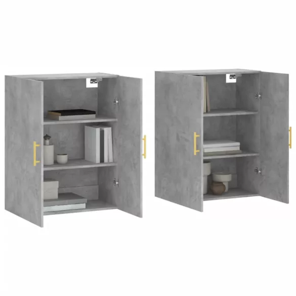 2 db betonszürke faliszekrény 69,5 x 34 x 90 cm