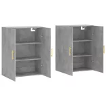 2 db betonszürke faliszekrény 69,5 x 34 x 90 cm