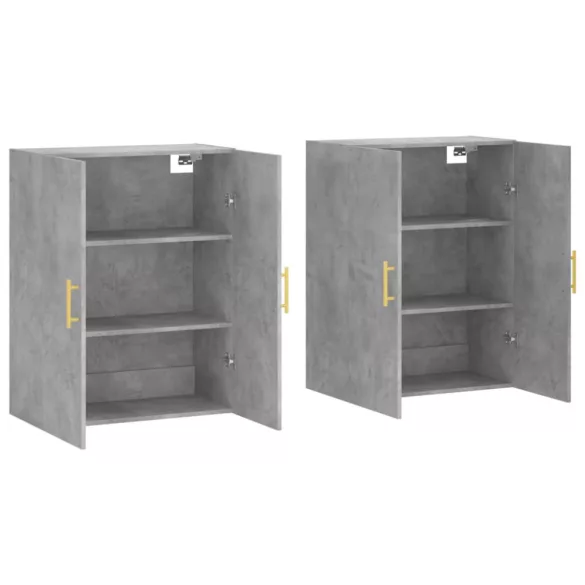 2 db betonszürke faliszekrény 69,5 x 34 x 90 cm