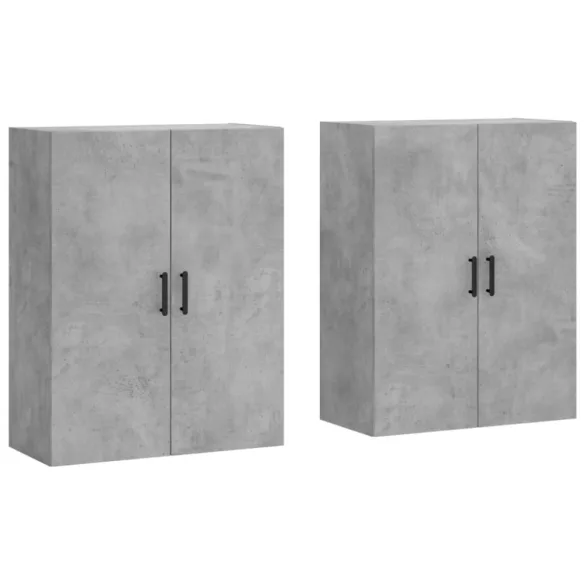 2 db betonszürke faliszekrény 69,5x34x90 cm