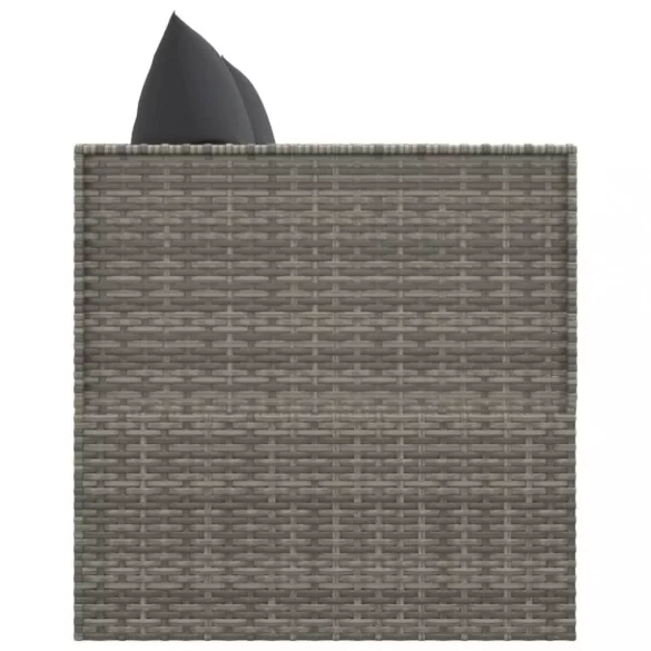 szürke polyrattan kültéri társalgókanapé párnákkal