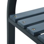 2 db szürke tömör fenyőfa és porszórt acél kerti szék