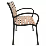 fekete és barna acél és WPC kerti pad 116 cm
