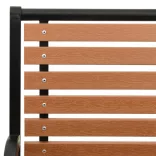 fekete és barna acél és WPC kerti pad 116 cm