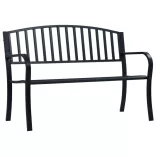 fekete acél kerti pad 120 cm