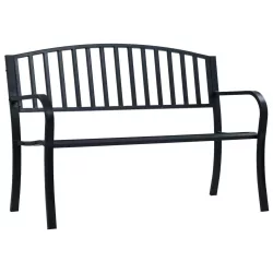 fekete acél kerti pad 120 cm