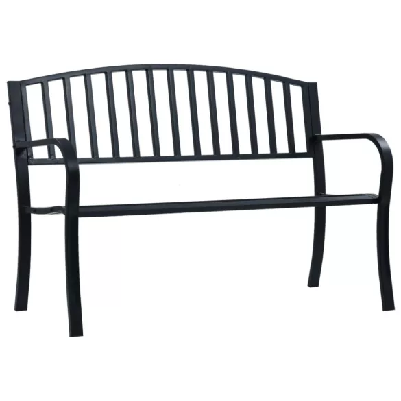 fekete acél kerti pad 120 cm