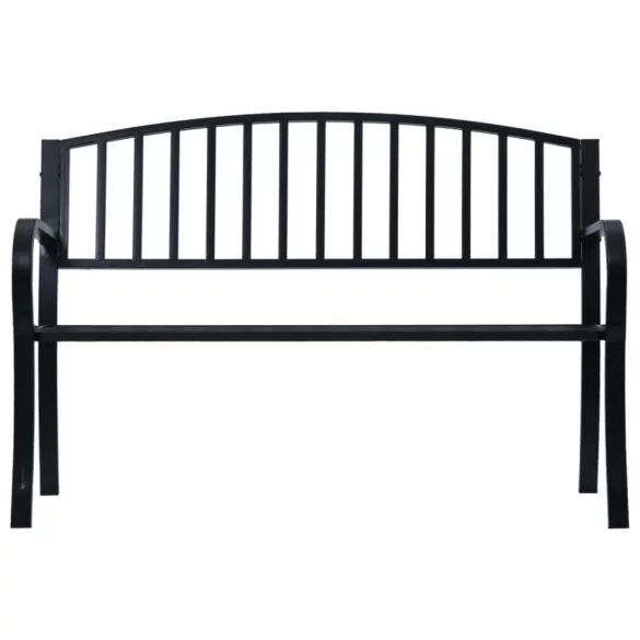 fekete acél kerti pad 120 cm