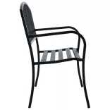 fekete acél kerti pad 120 cm