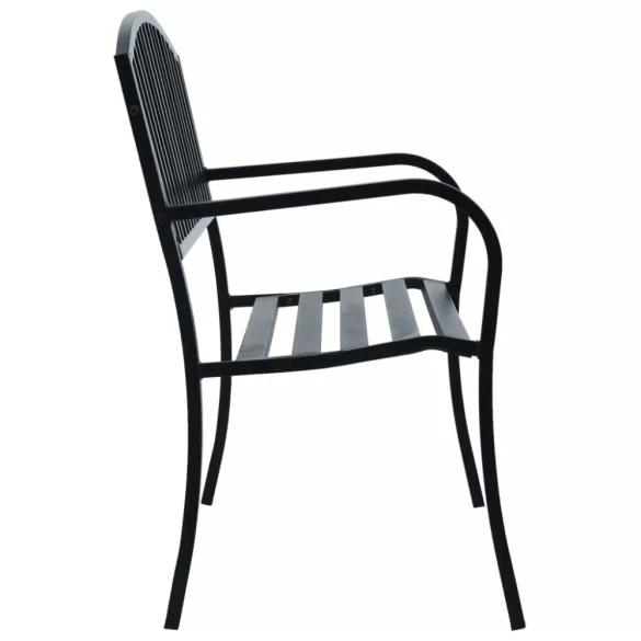 fekete acél kerti pad 120 cm