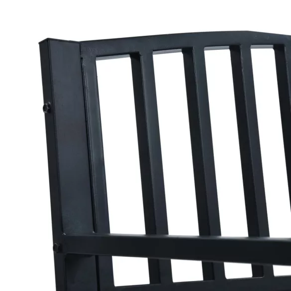 fekete acél kerti pad 120 cm