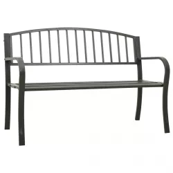 szürke acél kerti pad 120 cm