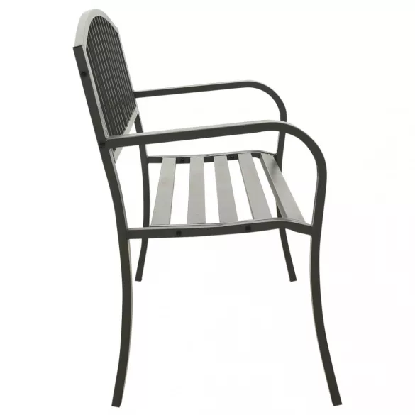 szürke acél kerti pad 120 cm